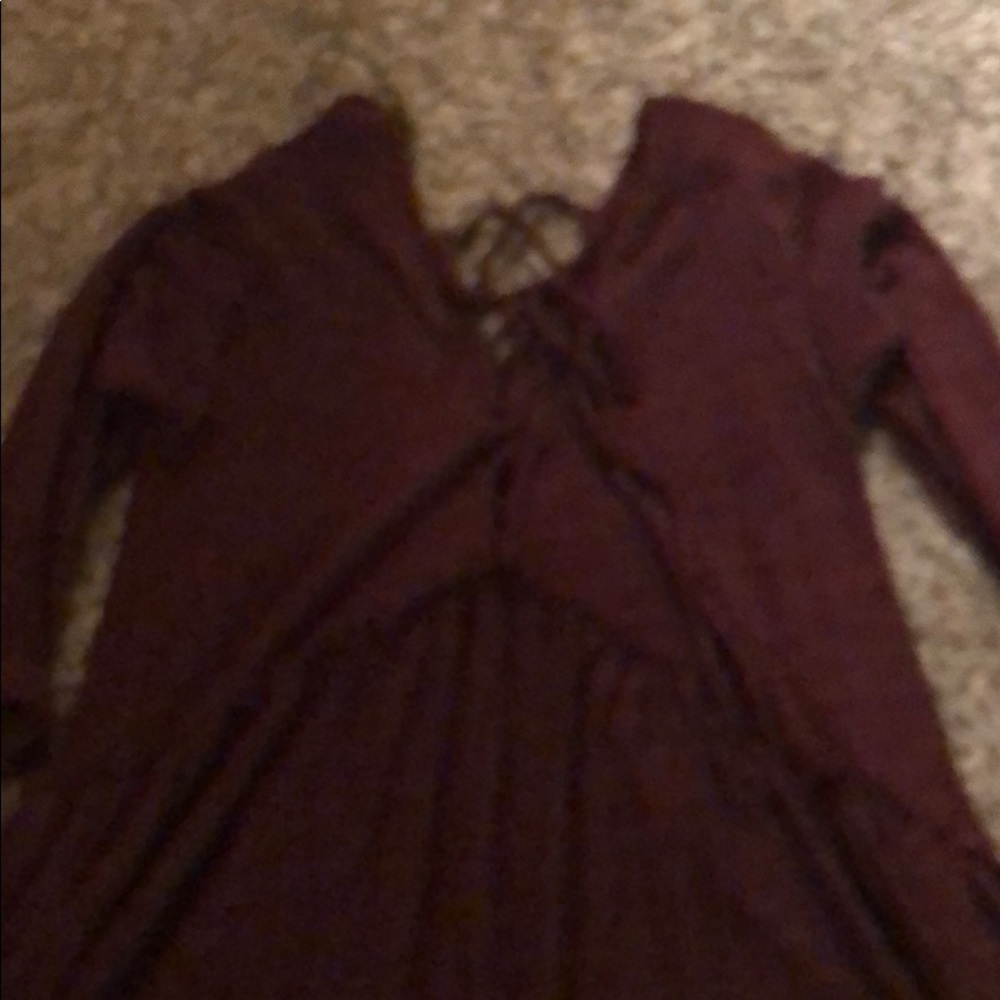 Burgundy baby doll ¾ sleeve top - Picture 2 of 2
